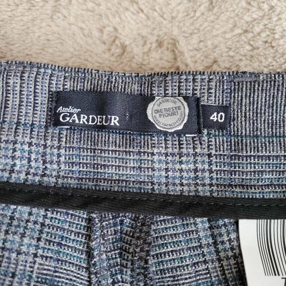 Atelier Gardeur Dora Slim Fit grey plaid straight leg pants size 10 - Picture 9 of 14